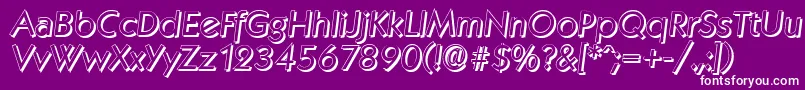 KoblenzshadowItalic-fontti – valkoiset fontit violetilla taustalla