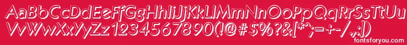 KoblenzshadowItalic-fontti – valkoiset fontit punaisella taustalla