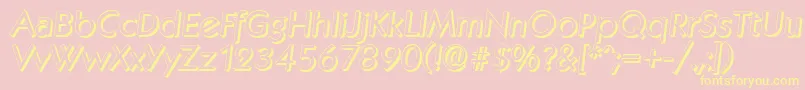 フォントKoblenzshadowItalic – 黄色のフォント、ピンクの背景