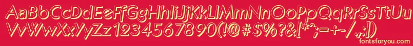 フォントKoblenzshadowItalic – 黄色の文字、赤い背景