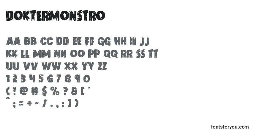 Шрифт Doktermonstro – алфавит, цифры, специальные символы
