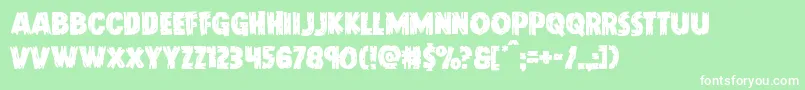 Doktermonstro Font – White Fonts on Green Background