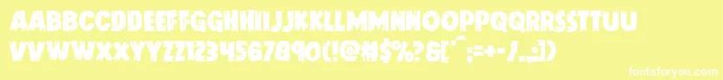 Doktermonstro Font – White Fonts on Yellow Background