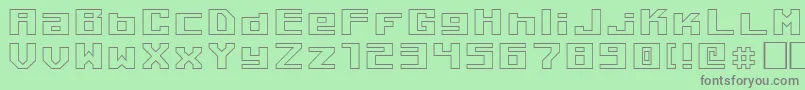 KilotonOutline Font – Gray Fonts on Green Background