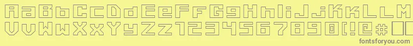 フォントKilotonOutline – 黄色の背景に灰色の文字