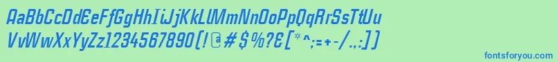 CasestudynooneLtBoldItalic Font – Blue Fonts on Green Background