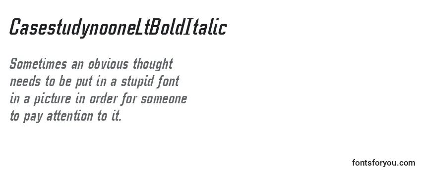 Review of the CasestudynooneLtBoldItalic Font