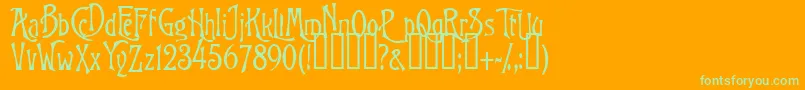 InfiniteSadness Font – Green Fonts on Orange Background