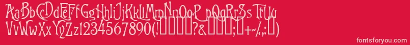 フォントInfiniteSadness – 赤い背景にピンクのフォント