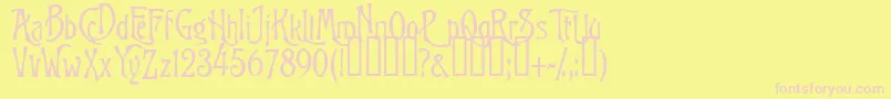 Fonte InfiniteSadness – fontes rosa em um fundo amarelo