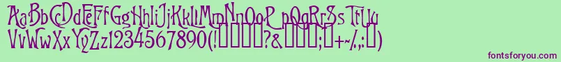 Police InfiniteSadness – polices violettes sur fond vert