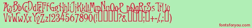 InfiniteSadness Font – Red Fonts on Green Background