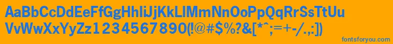 Fonte NewsgothicA.ZPsBold – fontes azuis em um fundo laranja