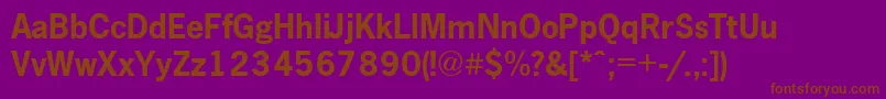 Police NewsgothicA.ZPsBold – polices brunes sur fond violet