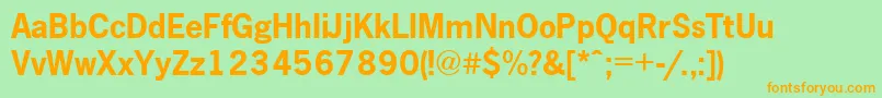 NewsgothicA.ZPsBold Font – Orange Fonts on Green Background