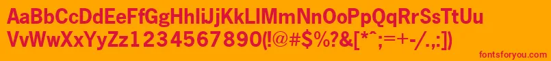 NewsgothicA.ZPsBold Font – Red Fonts on Orange Background