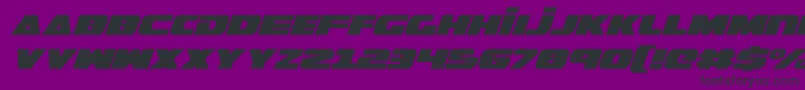 GuardianExpandedItalic-Schriftart – Schwarze Schriften auf violettem Hintergrund