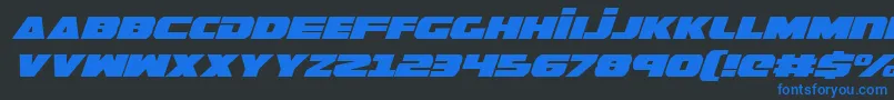 GuardianExpandedItalic Font – Blue Fonts on Black Background
