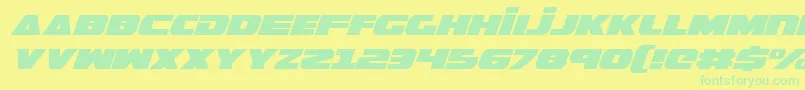 Czcionka GuardianExpandedItalic – zielone czcionki na żółtym tle