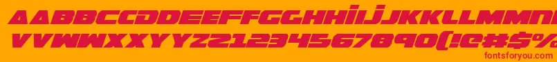 フォントGuardianExpandedItalic – オレンジの背景に赤い文字