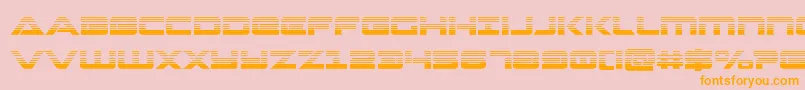 Strikelordgrad-Schriftart – Orangefarbene Schriften auf rosa Hintergrund