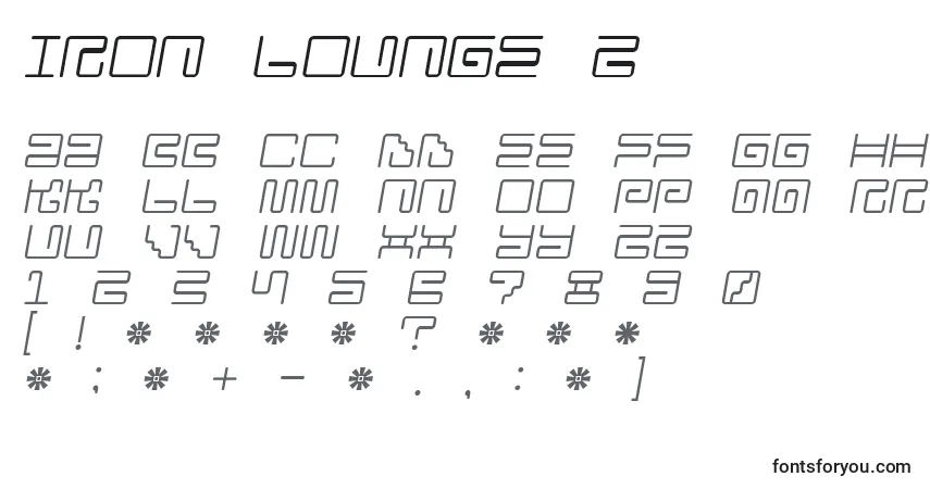 Czcionka Iron Lounge 2 – alfabet, cyfry, specjalne znaki