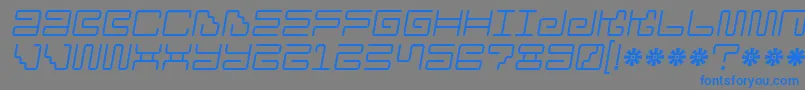 Iron Lounge 2-Schriftart – Blaue Schriften auf grauem Hintergrund