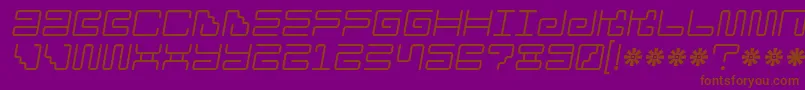 Iron Lounge 2-Schriftart – Braune Schriften auf violettem Hintergrund
