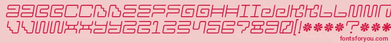 Iron Lounge 2-Schriftart – Rote Schriften auf rosa Hintergrund