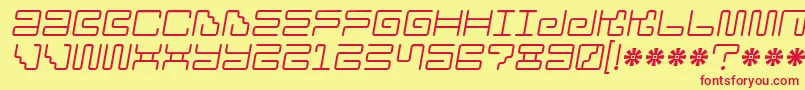 Iron Lounge 2 Font – Red Fonts on Yellow Background