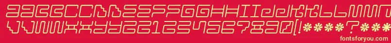 Iron Lounge 2 Font – Yellow Fonts on Red Background
