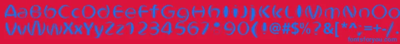 ObtundeBold Font – Blue Fonts on Red Background