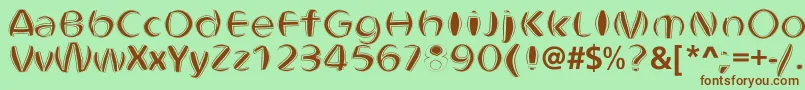 ObtundeBold Font – Brown Fonts on Green Background