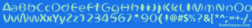 ObtundeBold Font – Green Fonts on Blue Background