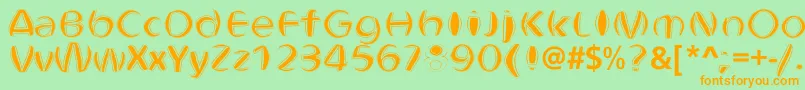 ObtundeBold Font – Orange Fonts on Green Background