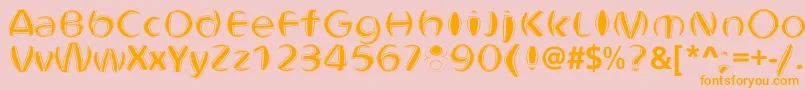 ObtundeBold-Schriftart – Orangefarbene Schriften auf rosa Hintergrund