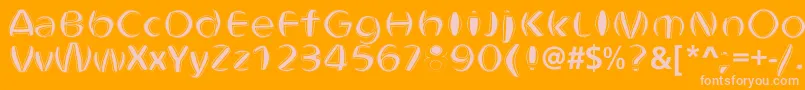 Czcionka ObtundeBold – różowe czcionki na pomarańczowym tle
