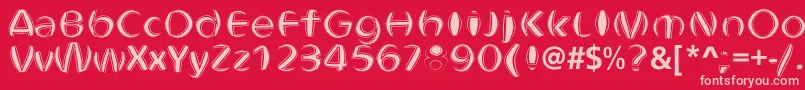 ObtundeBold Font – Pink Fonts on Red Background