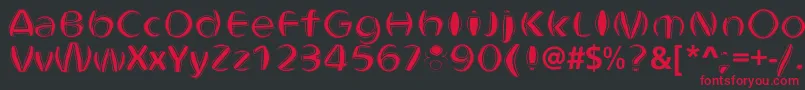 ObtundeBold-Schriftart – Rote Schriften auf schwarzem Hintergrund
