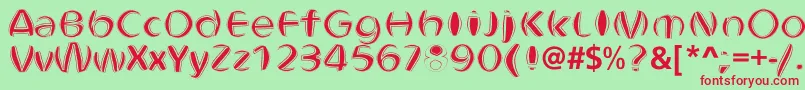 ObtundeBold Font – Red Fonts on Green Background