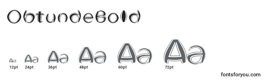 ObtundeBold Font Sizes