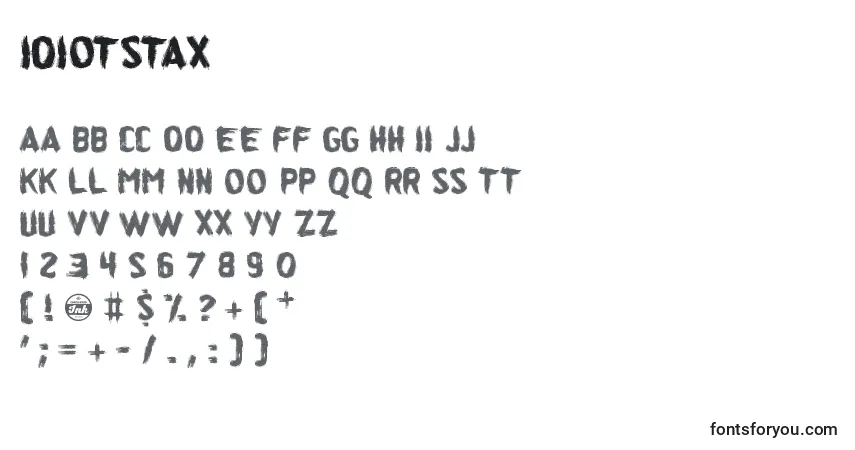 Schriftart IdiotStax – Alphabet, Zahlen, spezielle Symbole