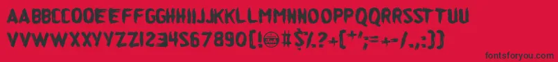 IdiotStax Font – Black Fonts on Red Background
