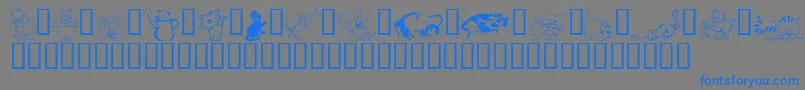 LcrCatsMeow Font – Blue Fonts on Gray Background