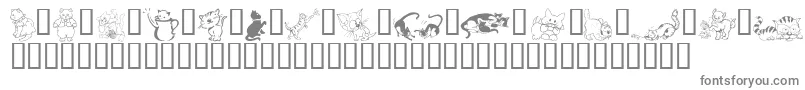 フォントLcrCatsMeow – 白い背景に灰色の文字