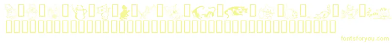 LcrCatsMeow Font – Yellow Fonts on White Background