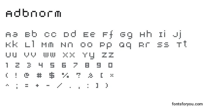 Police Adbnorm - Alphabet, Chiffres, Caractères Spéciaux