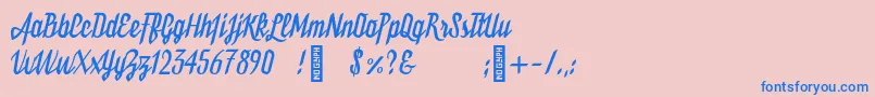 Bukarest Font – Blue Fonts on Pink Background