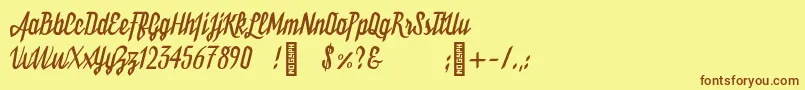 Bukarest Font – Brown Fonts on Yellow Background