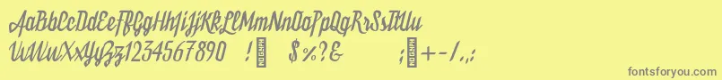 Bukarest Font – Gray Fonts on Yellow Background